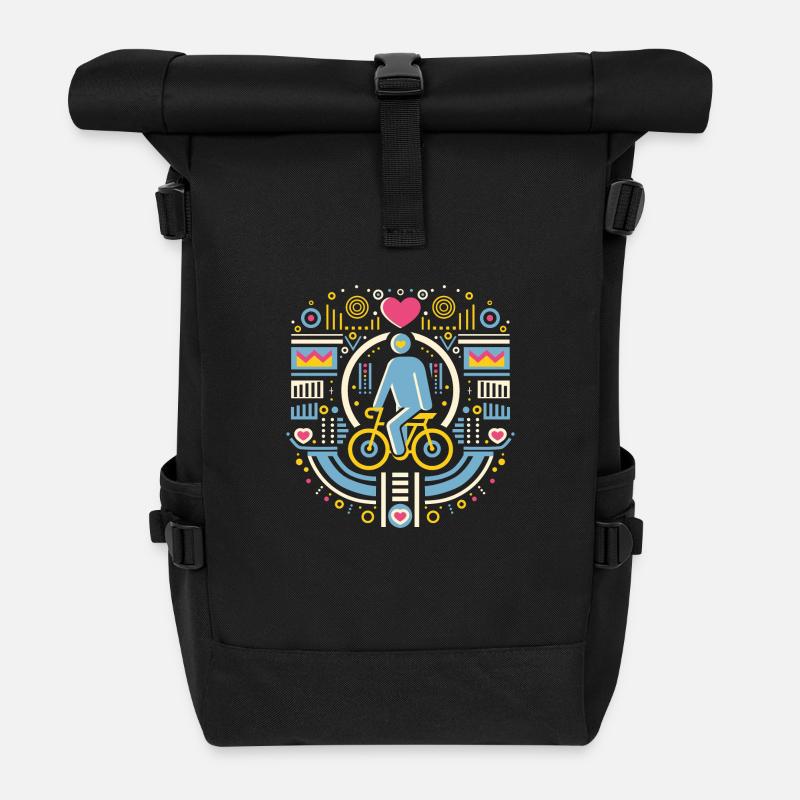 Stuff that connects people/ V-Day - Rolltop Rucksack - Schwarz