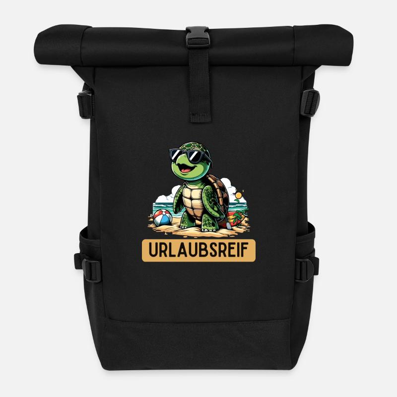 Schildkröte Urlaubsreif - Rolltop Rucksack - Schwarz