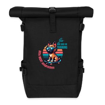 Hunde Training - Rolltop Rucksack - Schwarz - Vorne