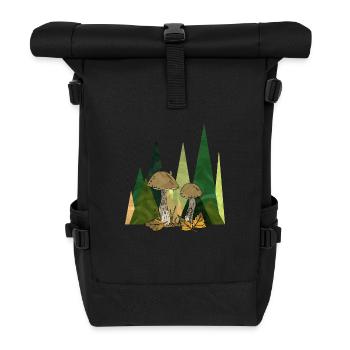 Pilze - Rolltop Rucksack - Schwarz - Vorne