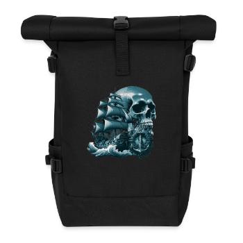Piraten - Rolltop Rucksack - Schwarz - Vorne