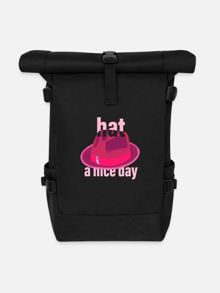 Hat a Nice Day - Roll Top Backpack - black