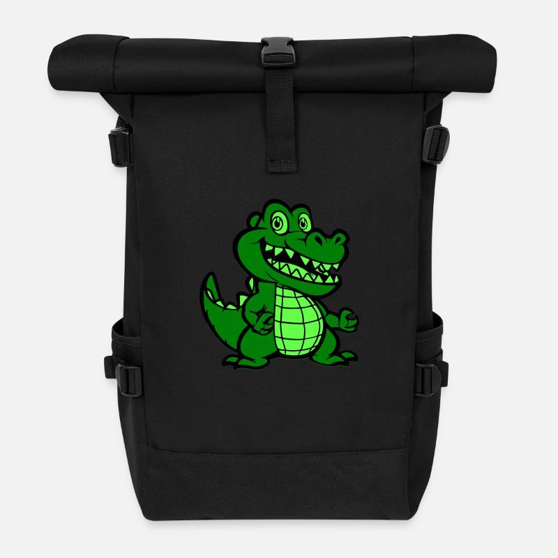 krokodil tier comic - Rolltop Rucksack - Schwarz