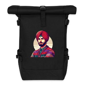 Indian Man New Delhi - Roll Top Backpack - black - Front