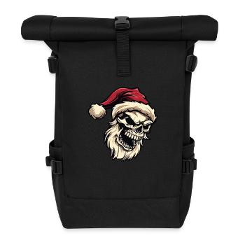 Crâne de Père Noël - Sac à dos roll top - noir - Devant