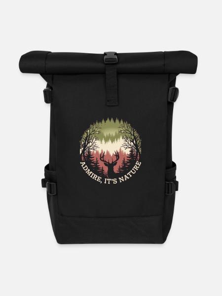 respirez c'est la nature - Sac à dos roll top - noir