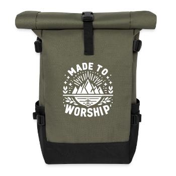 Gemacht für die Anbetung - Rolltop Rucksack - Olive/Schwarz - Vorne