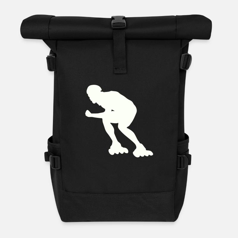 inline skating - Rolltop Rucksack - Schwarz