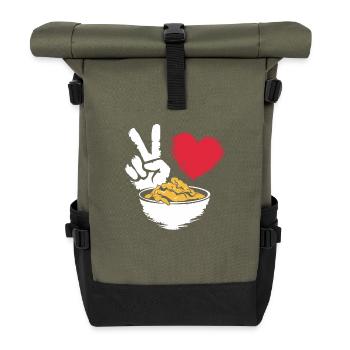 Für Genießer der koreanischen Küche - Rolltop Rucksack - Olive/Schwarz - Vorne