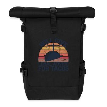 Tacos gegen Rechtsberatung - Rolltop Rucksack - Schwarz - Vorne