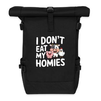Vegetarian Vegan Veggie Vegetarian - Roll Top Backpack - black - Front