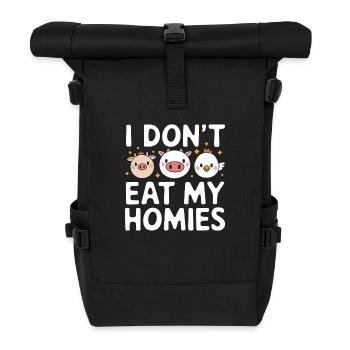 Vegetarian Vegan Veggie Vegetarian - Roll Top Backpack - black - Front