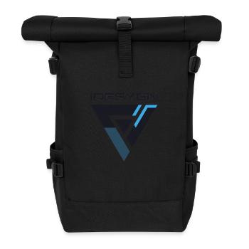 Futuristic-iconic-logo - Roll Top Backpack - black - Front