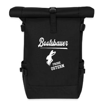 Bootsbauer Frohe Ostern Oster Outfit Bootsbau - Rolltop Rucksack - Schwarz - Vorne