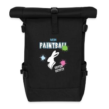 Paintball Oster Outfit Paintballspieler Ostern - Rolltop Rucksack - Schwarz - Vorne