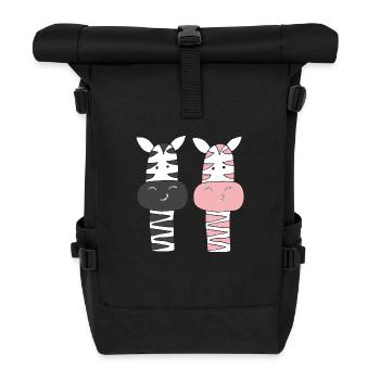 zebra mr und mrs - Rolltop Rucksack - Schwarz - Vorne