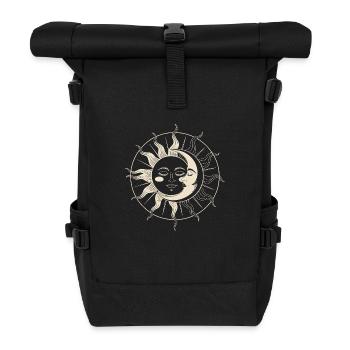 Sonne trifft Mond: Himmlische Harmonie - Rolltop Rucksack - Schwarz - Vorne