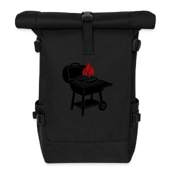 Grilling Steak Flame - Roll Top Backpack - black - Front
