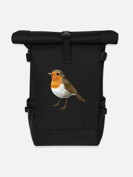 kleines Rotkehlchen - Rolltop Rucksack - Schwarz