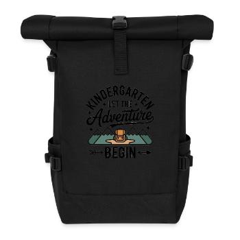 Kindergarten adventure begins kindergarten enrollment - Roll Top Backpack - black - Front
