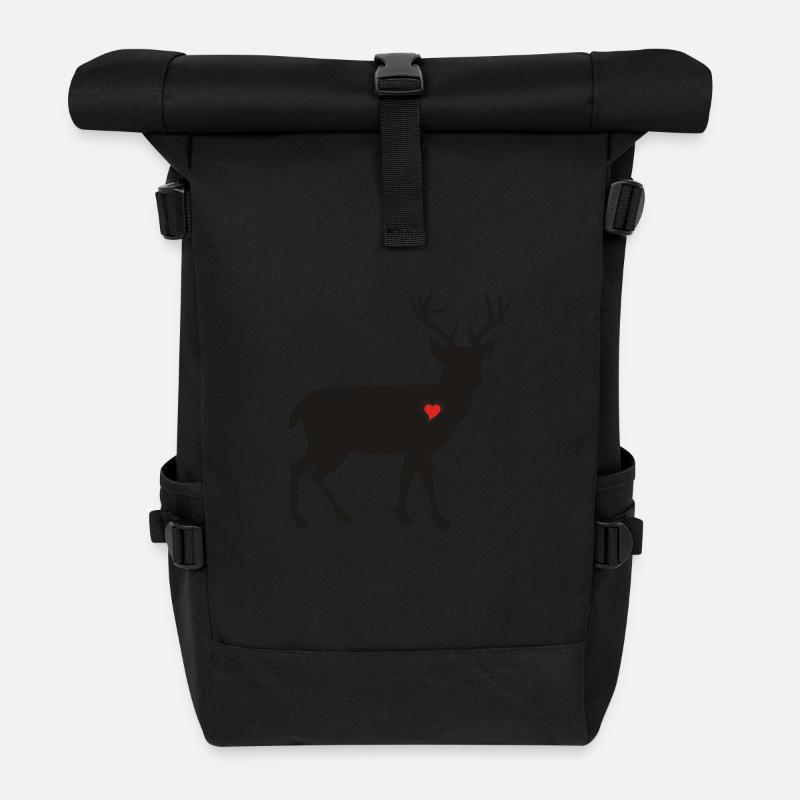 hirsch - Rolltop Rucksack - Schwarz