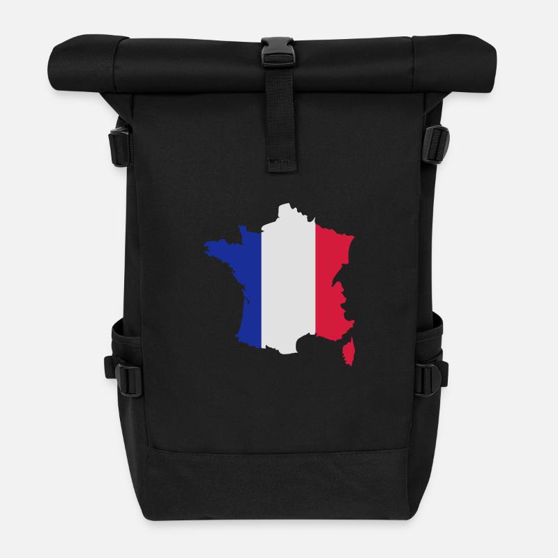 frankreich_landflagge - Rolltop Rucksack - Schwarz