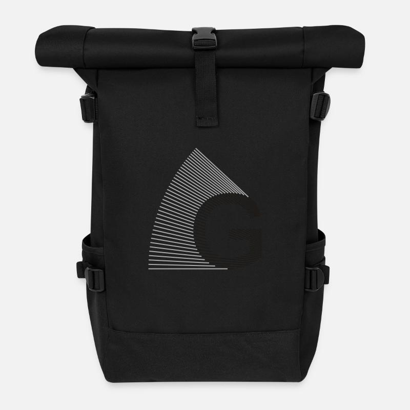 strahlen_typo_G - Rolltop Rucksack - Schwarz