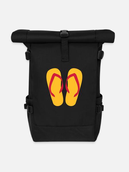 Flip Flops - Sommer - Rolltop Rucksack - Schwarz