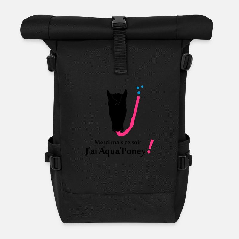 Aqua poney 3 - Sac à dos roll top - noir