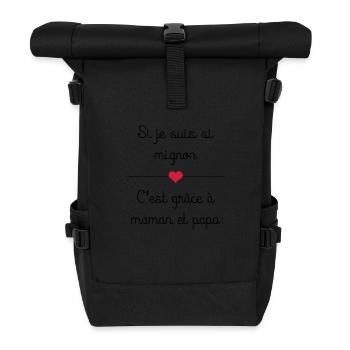 mignon - Sac à dos roll top - noir - Devant