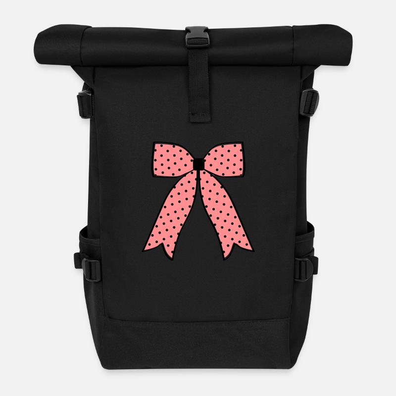 Rockabilly-Schleife - Rolltop Rucksack - Schwarz