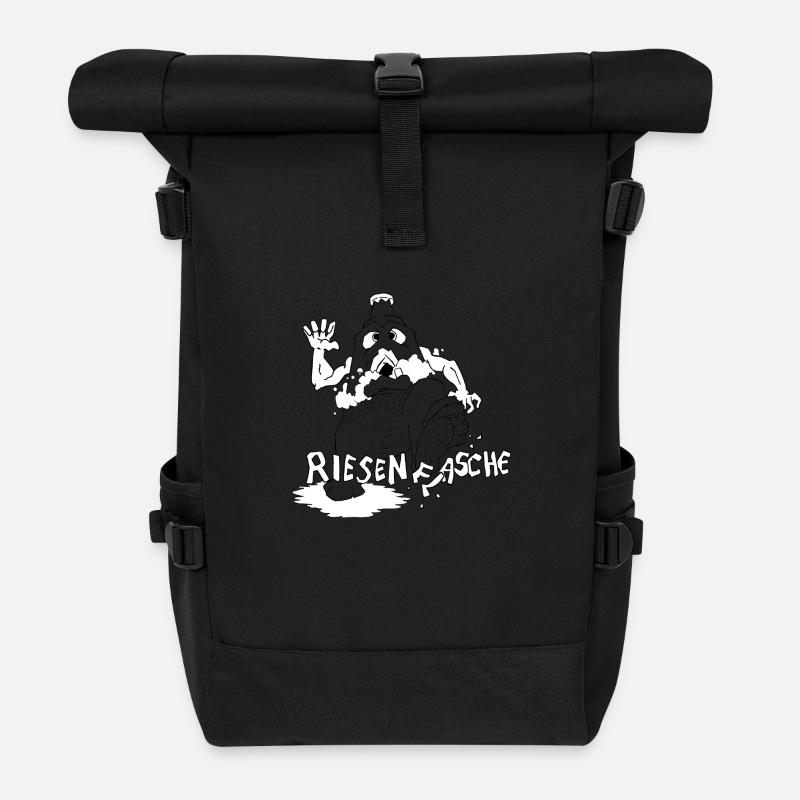 Riesenflasche - Rolltop Rucksack - Schwarz