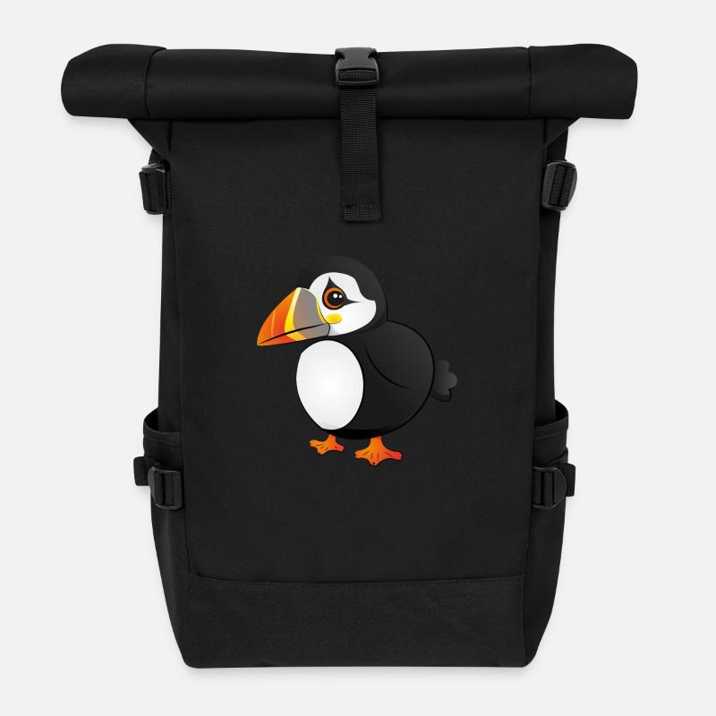 Papageitaucher - Puffin - Rolltop Rucksack - Schwarz