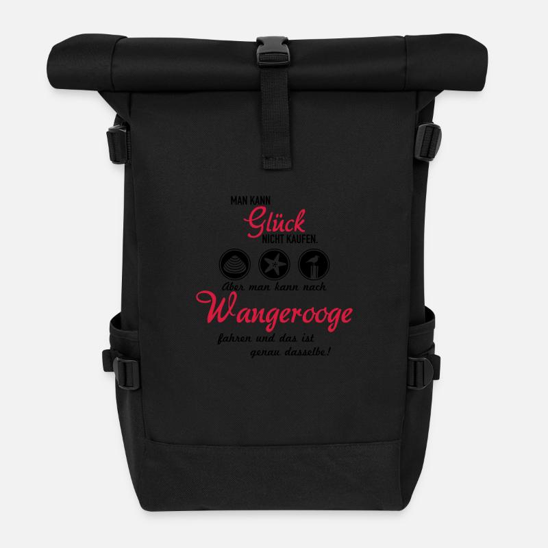 Glück Wangerooge - Rolltop Rucksack - Schwarz