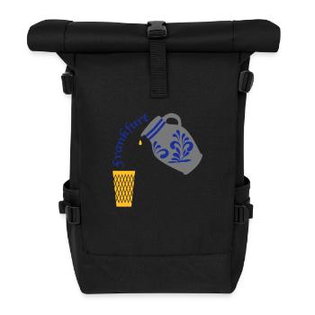 Frankfurt Bembel Gerippte - Rolltop Rucksack - Schwarz - Vorne