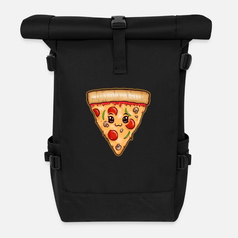 Lovely Pizza - Rolltop Rucksack - Schwarz