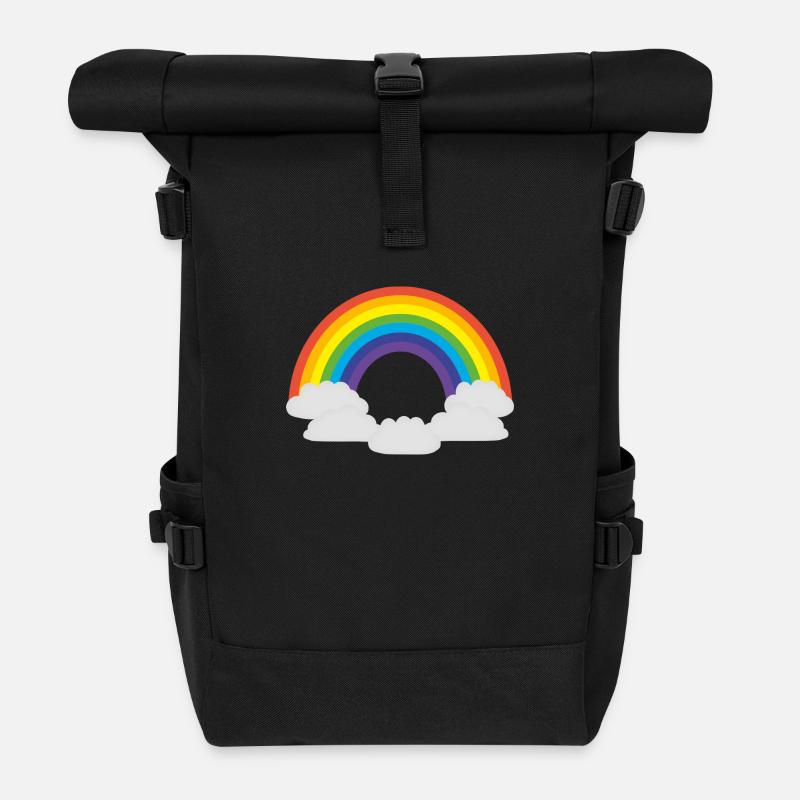 Regenbogen - Rolltop Rucksack - Schwarz