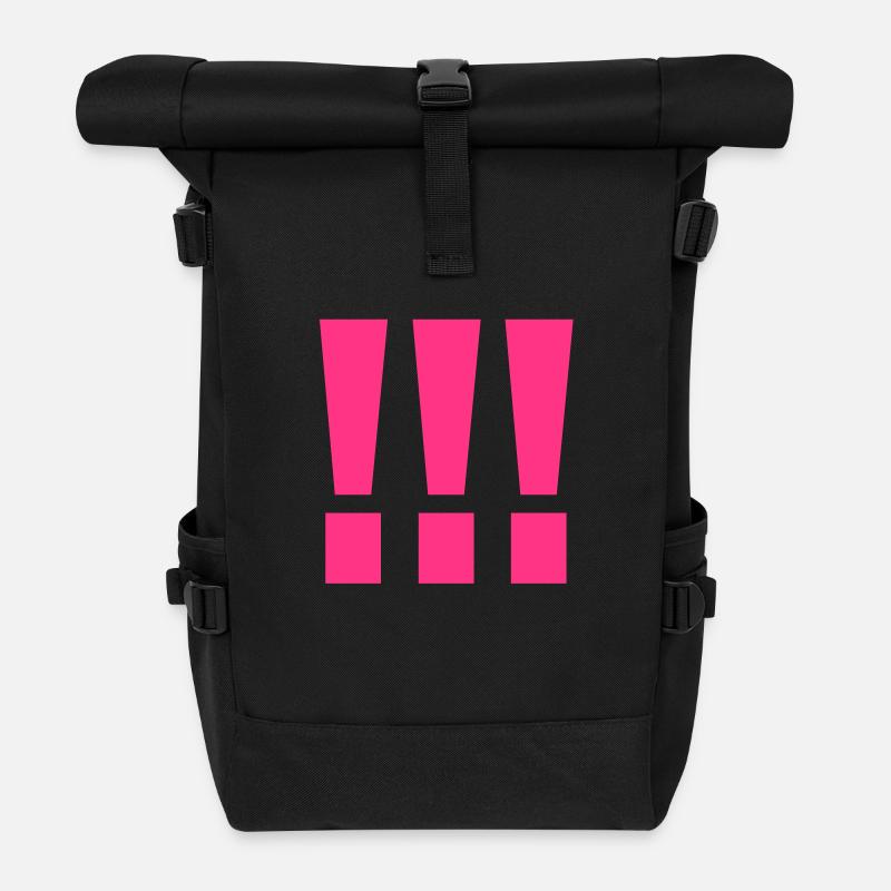 !, Exclamation mark - Roll Top Backpack - black