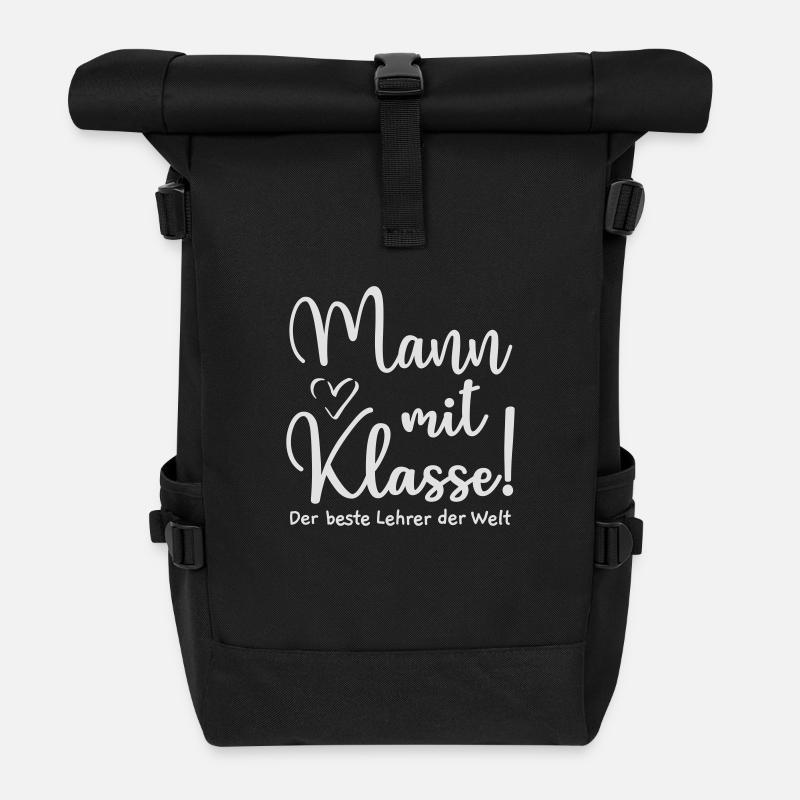 Mann mit Klasse - Geschenk für Lehrer - Rolltop Rucksack - Schwarz