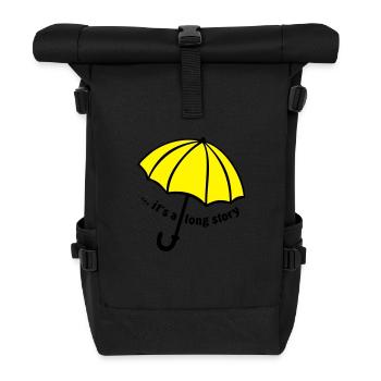 it's a long story / Regenschirm - Rolltop Rucksack - Schwarz - Vorne