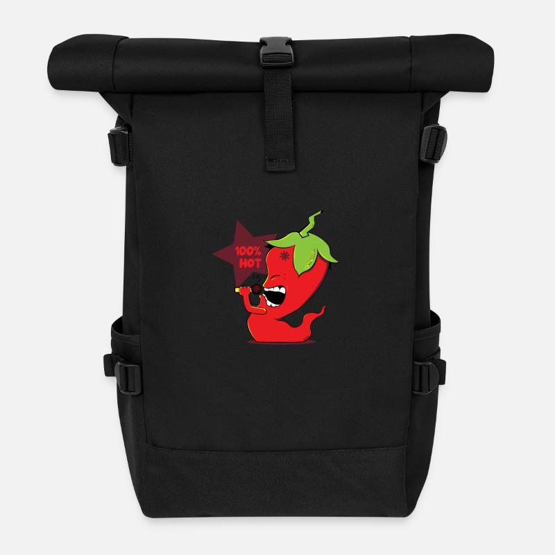 Red Chili Pepper - Rolltop Rucksack - Schwarz
