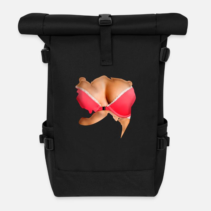 Lustige Torso T-Shirt - Rolltop Rucksack - Schwarz