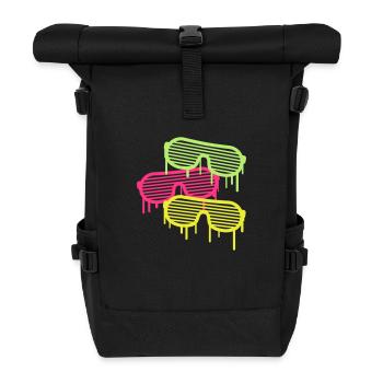 Graffiti Party Glasses - Rolltop Rucksack - Schwarz - Vorne