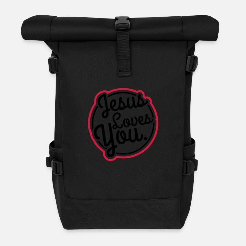 jesus_loves_you_gu2 - Rolltop Rucksack - Schwarz