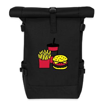 Fast food - Roll Top Backpack - black - Front