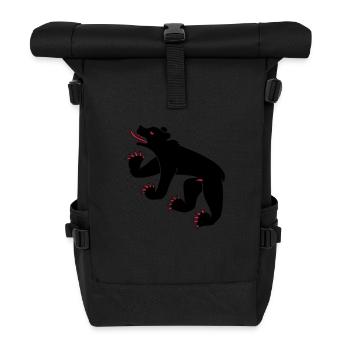 Zeichnung einer Bär ensymbolflagge Bern Schweiz - Rolltop Rucksack - Schwarz - Vorne