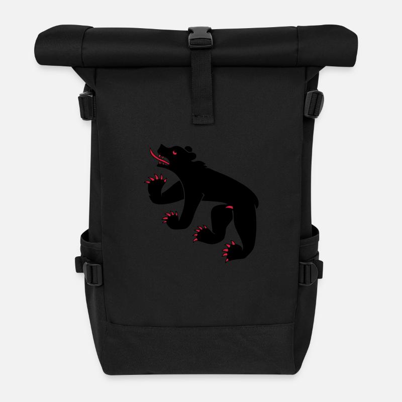 Zeichnung einer Bär ensymbolflagge Bern Schweiz - Rolltop Rucksack - Schwarz