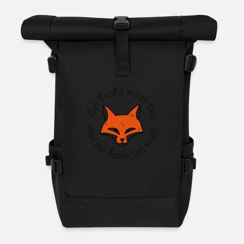 Ein Fuchs muss tun, was ein Fuchs tun muss ... - Rolltop Rucksack - Schwarz