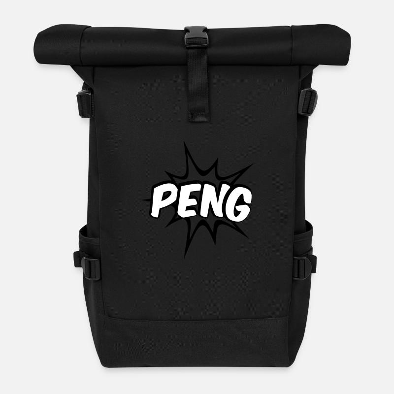 Peng Comic Design - Rolltop Rucksack - Schwarz