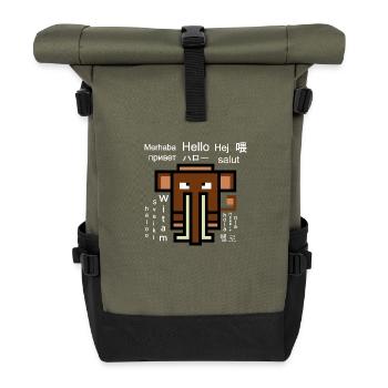 Multilingual Mammoth - Roll Top Backpack - olive/black - Front